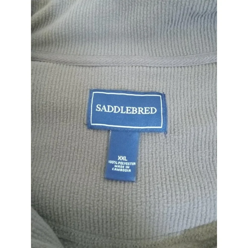 Saddlebred Sweater Shirt Men's Size XXL Brown Pullover 1/4 Zip Elastic Sleeves